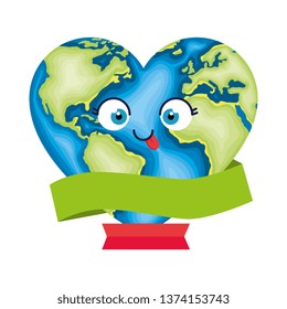 world planet earth with heart shape