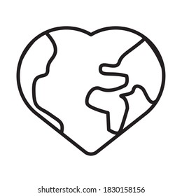 WelPlanet Erde Herzform Stil Symbol Vektorgrafik Design