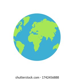 World planet Earth icon in flat style vector illustration isolated on white.