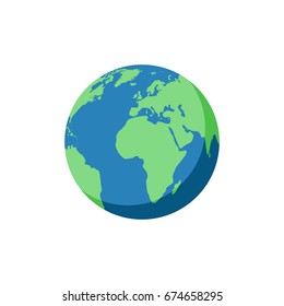 World planet earth icon. Vector illustration in flat style isolated on white background