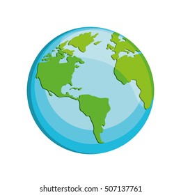world planet earth isolated icon vector illustration design