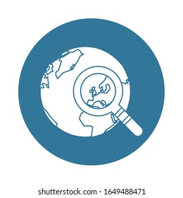 world planet earth with magnifying glass vector illustration design