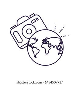 world planet earth maps with camera photographic