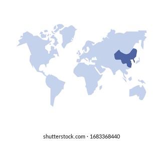 mapa mundial de la Tierra Icono Icono Ilustración vectorial