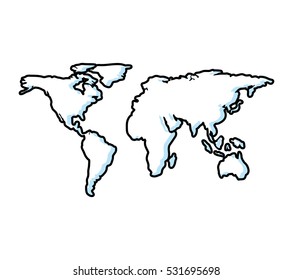 world planet earth maps vector illustration design