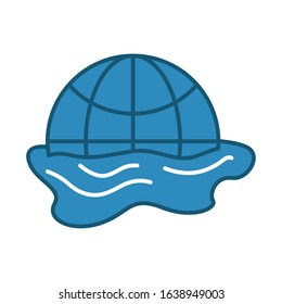 world planet earth melting icon vector illustration design