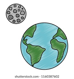 world planet earth with moon