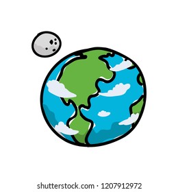 world planet earth with moon