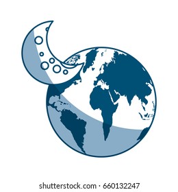world planet earth with moon