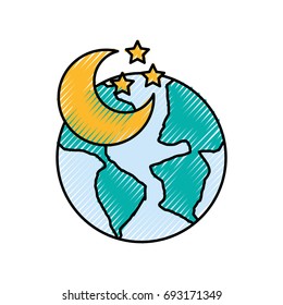 world planet earth with moon