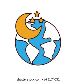 world planet earth with moon