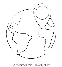 world planet earth with pin location