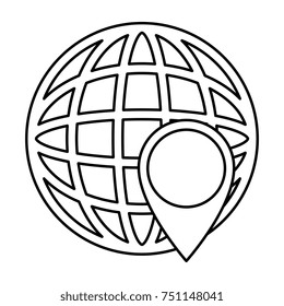 world planet earth with pin pointer