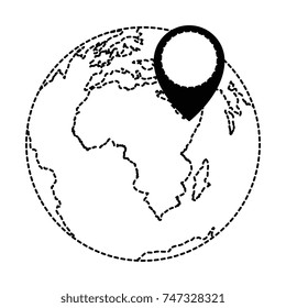 world planet earth with pointer