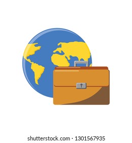 world planet earth with portfolio