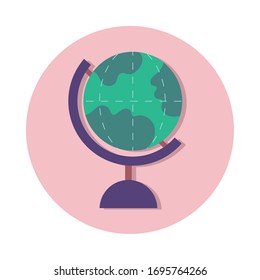 world planet earth school accessory line and fill style vector illustration design