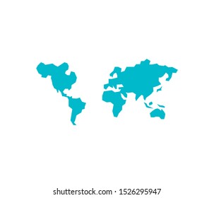 world planet earth silhouette map vector illustration design