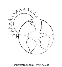 world planet earth with sun