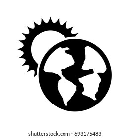 world planet earth with sun