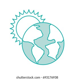 world planet earth with sun