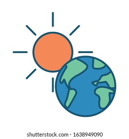 World Planet Earth Sun Vector Illustration Stock Vector (Royalty Free ...
