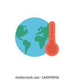 world planet earth with thermometer vector illustration design