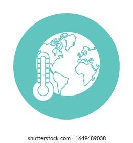 world planet earth with thermometer vector illustration design