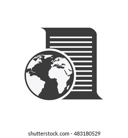 world planet with education icon vector illustration design