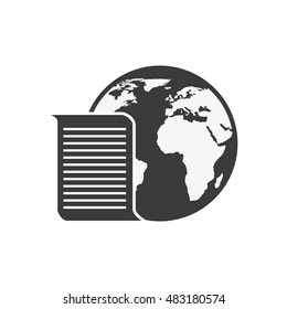 world planet with education icon vector illustration design