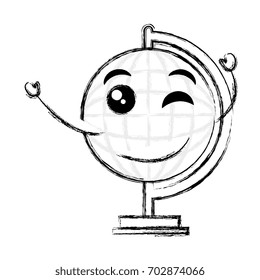 world planet education kawaii character