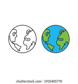 World planet, globe. Vector icon template
