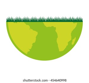 world planet grass eco icon vector isolated graphic