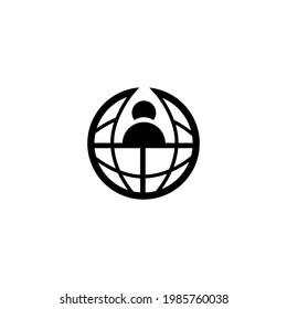 World planet icon. Planet earth, globe icon and logo concept vector illustration