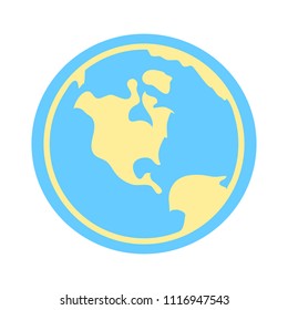 world planet icon - globe earth illustration, world map symbol