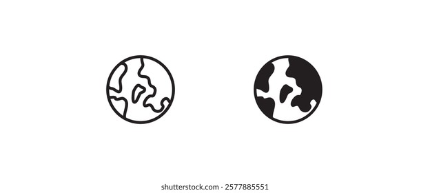World planet icon, Globe icon. Planet earth icons button, vector, sign, symbol, logo, illustration, editable stroke, flat design style isolated on white linear pictogram
