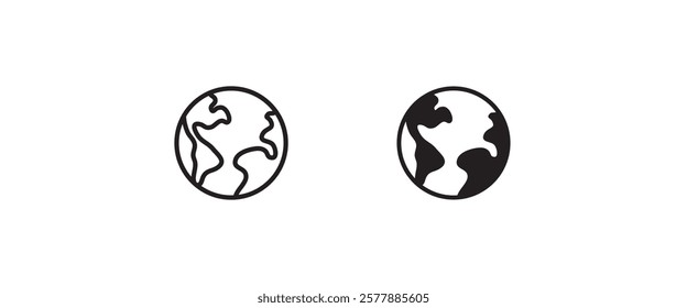 World planet icon, Globe icon. Planet earth icons button, vector, sign, symbol, logo, illustration, editable stroke, flat design style isolated on white linear pictogram