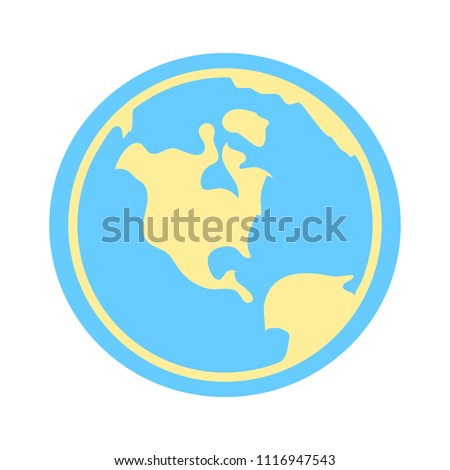 world planet icon - globe earth illustration, world map symbol