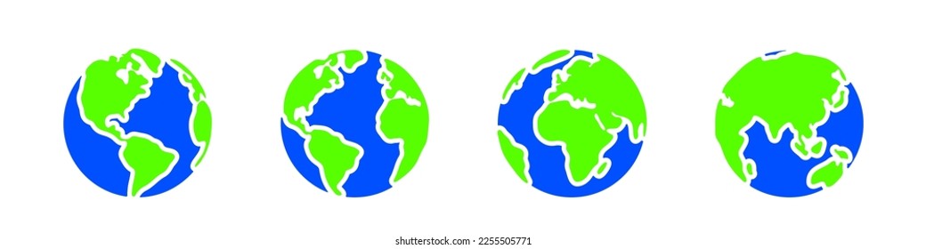 World planet icon set illustration