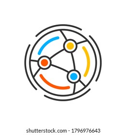 Weltplanetsymbol, einfaches Logo. Vektorfarbsymbol.