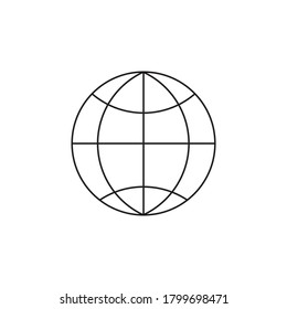 World planet icon vector. International symbol, homepage, globe sign in outline style illustration