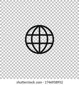 World planet icon vector.Earth symbol.Globe sign.Map of world illustration