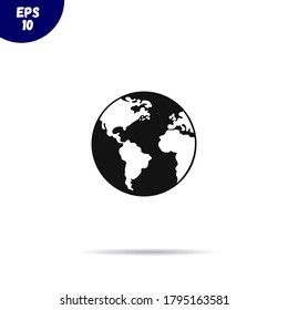 World planet icon vector.Earth symbol.Globe sign.Map of world illustration