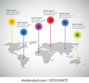 iconos de infografía del planeta mundial