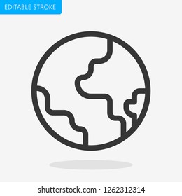 World Planet Internet Web icon Pixel Perfect Editable Stroke Vector