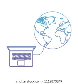 world planet with laptop computer