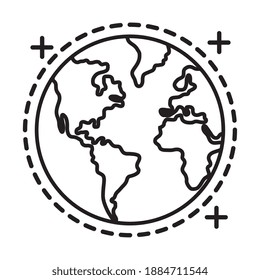 Style-Icon der Welt-Planetenlinie, Vektorgrafik-Design
