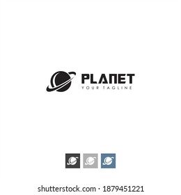 Plantilla de vector de diseño abstracto con el logotipo del planeta mundial Estilo de espacio negativo.