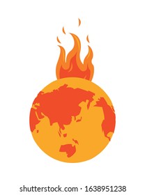 world planet melting global warming vector illustration design