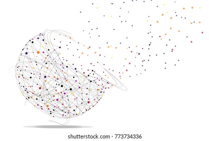 World planet network connection isolated on gray background. For web site, wallpaper, poster, placard, ad, cover and print materials. Creative art, modern abstract concept 