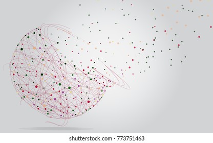 World planet network connection isolated on gray background. For web site, wallpaper, poster, placard, ad, cover and print materials. Creative art, modern abstract concept 
